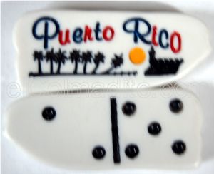  Puerto Rico Dominoes in the shape of the Island and the Night Fall  