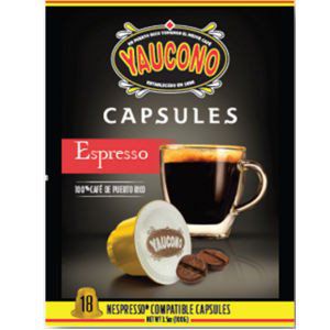 Yaucono Coffee 18 Espresso Capsules, Cafe Yaucono en Capsulas Puerto Rico